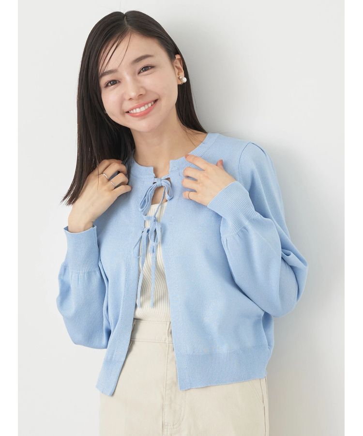 earth music&ecology「ラメニットカーディガン」|カーディガン|