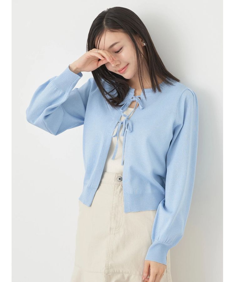 earth music&ecology「ラメニットカーディガン」|カーディガン|