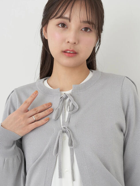 earth music&ecology「ラメニットカーディガン」|カーディガン|