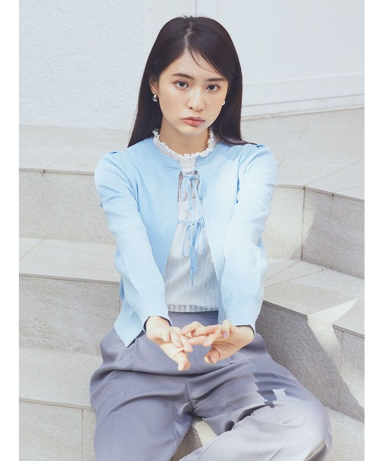 earth music&ecology「ラメニットカーディガン」|カーディガン|