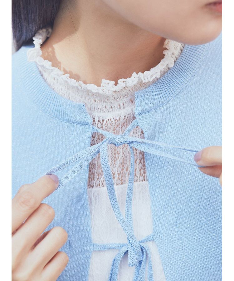 earth music&ecology「ラメニットカーディガン」|カーディガン|