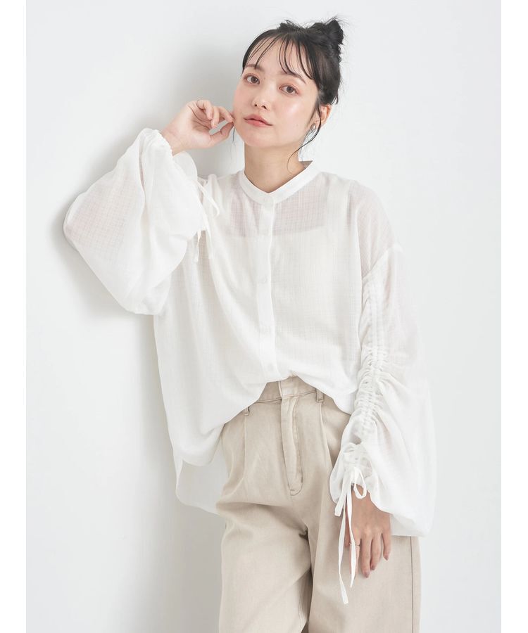 earth music&ecology「ドロストスリーブシアーシャツ」|シャツ・ブラウス|