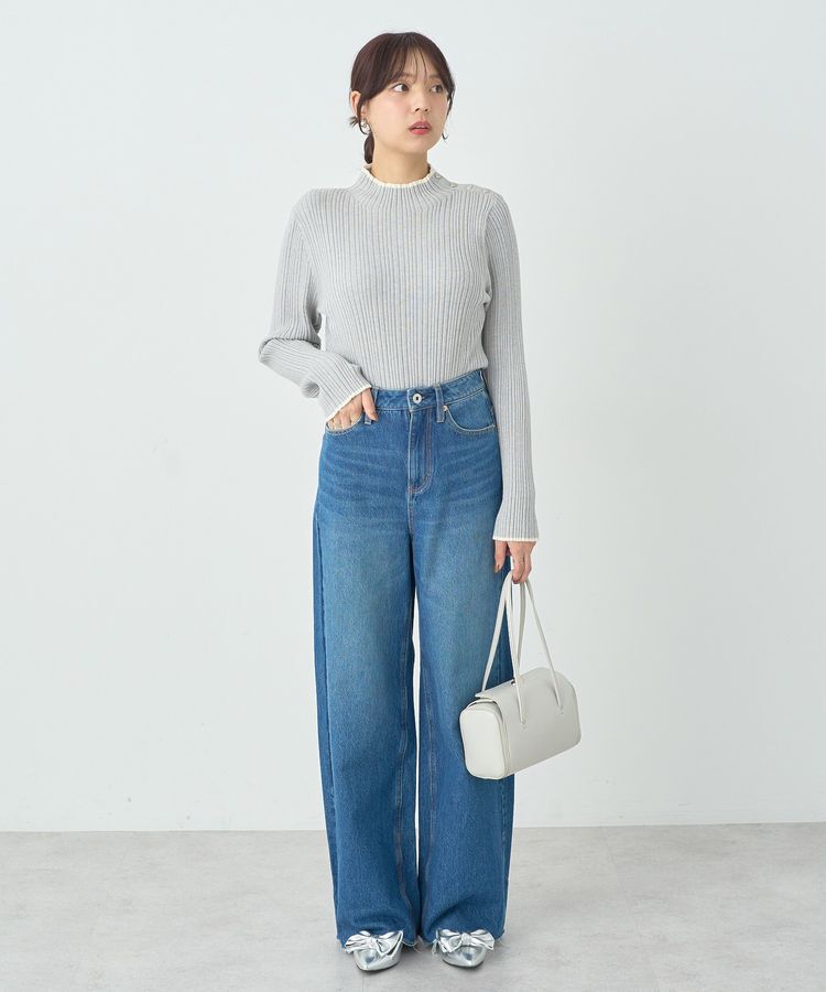 earth music&ecology「ライン&ショルダーボタンニットプルオーバー」|ニット・セーター|