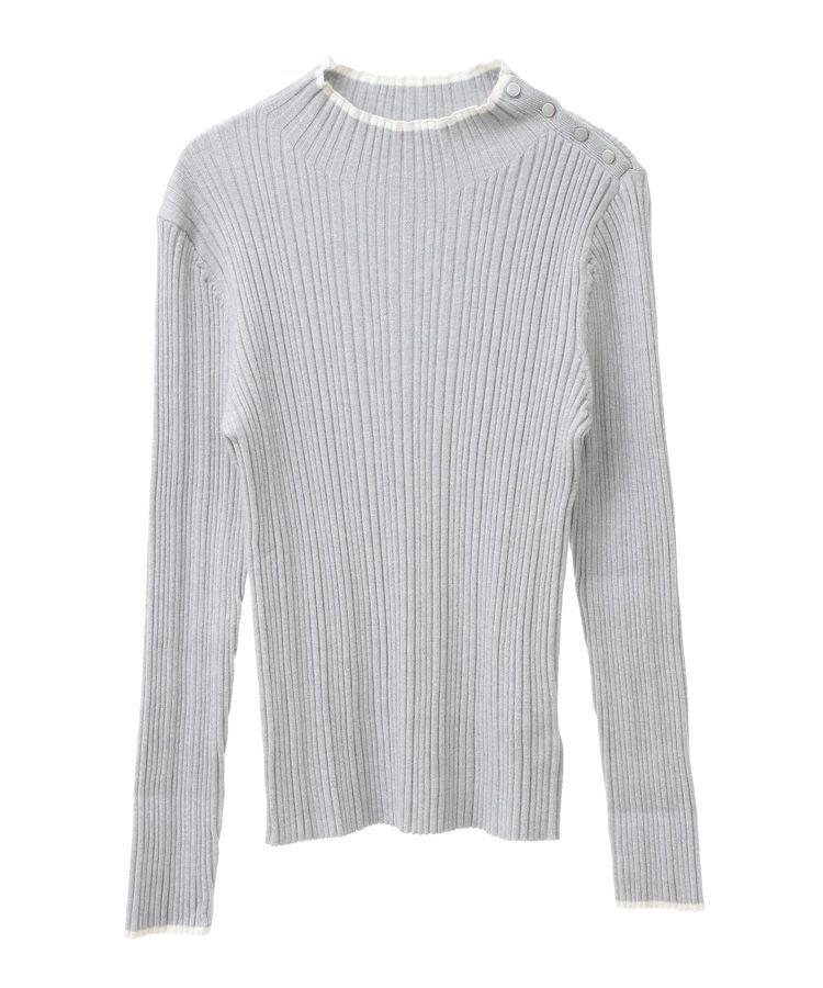 earth music&ecology「ライン&ショルダーボタンニットプルオーバー」|ニット・セーター|