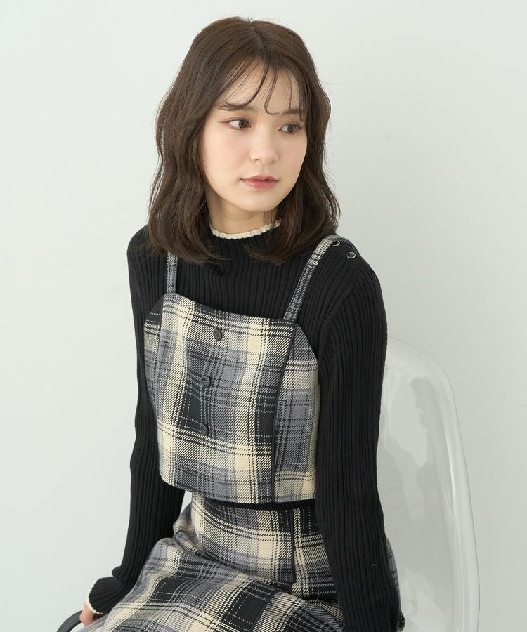 earth music&ecology「ライン&ショルダーボタンニットプルオーバー」|ニット・セーター|