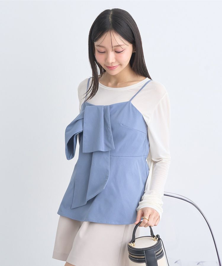 earth music&ecology「フロントリボンビスチェ」|ベスト・ジレ|