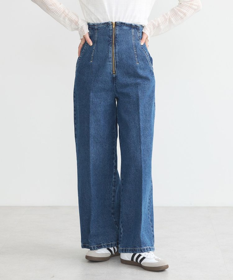 earth music&ecology「フロントZIPバックレースアップデニム」|デニム|