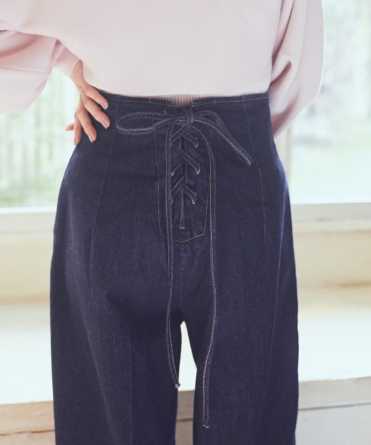 earth music&ecology「フロントZIPバックレースアップデニム」|デニム|