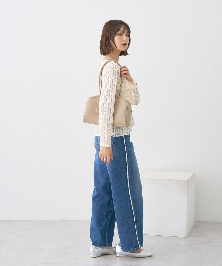 earth music&ecology「ワイドフリンジデニムパンツ」|デニム|