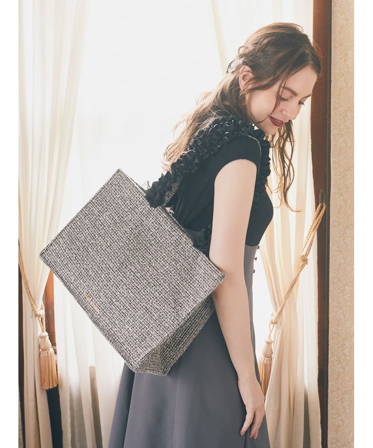 Maison de FLEUR「EC限定ツイードスクエアトートMバッグ」|トートバッグ|