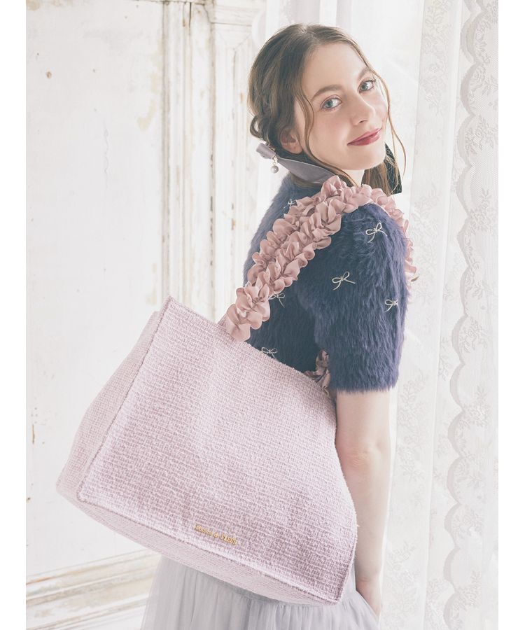 Maison de FLEUR「EC限定ツイードスクエアトートMバッグ」|トートバッグ|ピンク