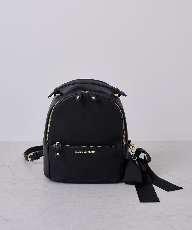 Maison de FLEUR「リボンMリュック」|リュック|ブラック
