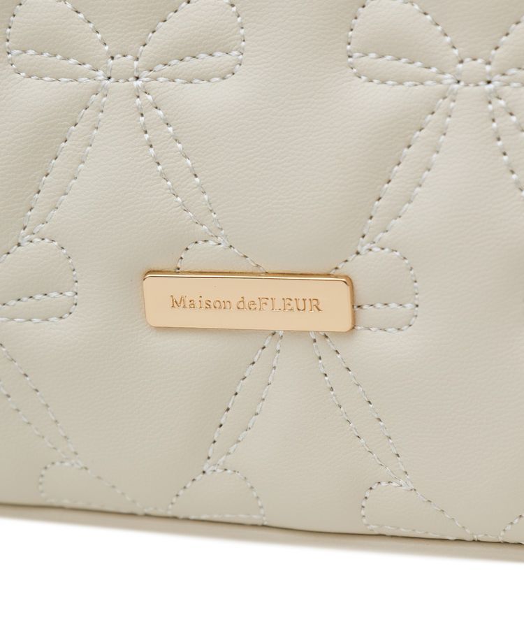 Maison de FLEUR「スカーフ付リボンキルティング2Wayバッグ」|トートバッグ|