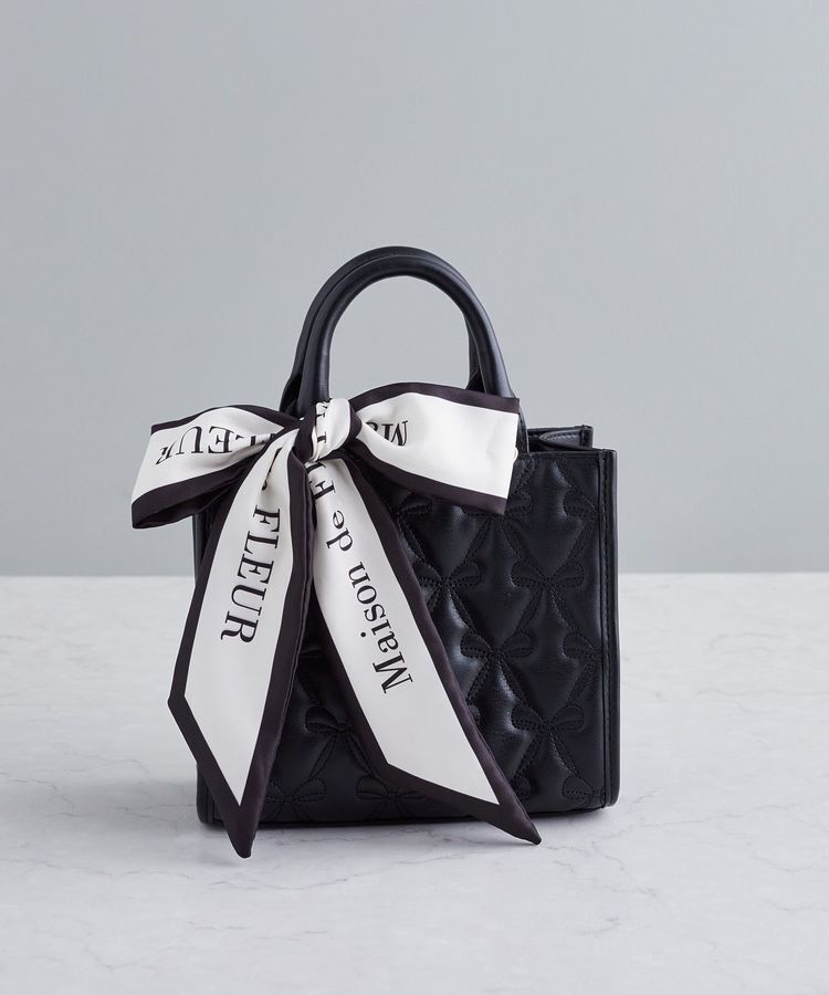Maison de FLEUR「スカーフ付リボンキルティング2Wayバッグ」|トートバッグ|