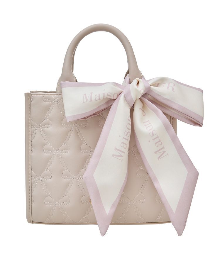 Maison de FLEUR「スカーフ付リボンキルティング2Wayバッグ」|トートバッグ|