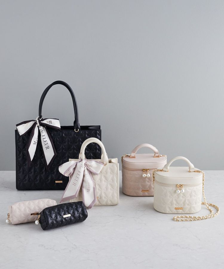 Maison de FLEUR「スカーフ付リボンキルティング2Wayバッグ」|トートバッグ|