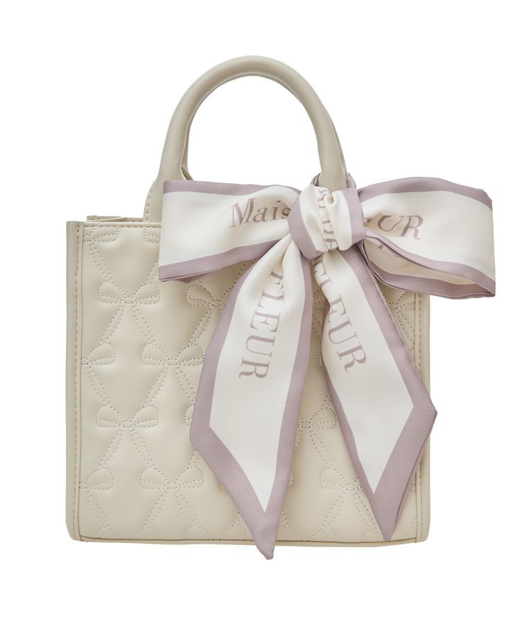 Maison de FLEUR「スカーフ付リボンキルティング2Wayバッグ」|トートバッグ|