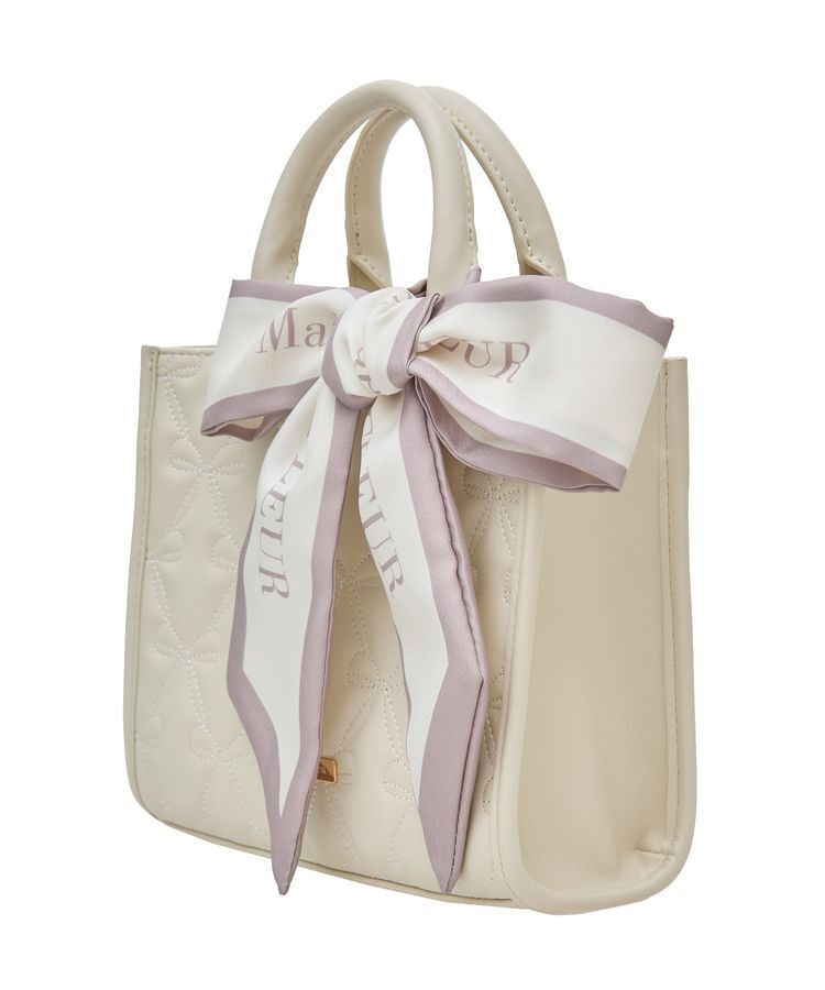Maison de FLEUR「スカーフ付リボンキルティング2Wayバッグ」|トートバッグ|