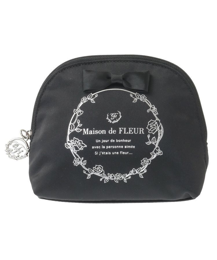 Maison de FLEUR「サテンリボンラウンドポーチ」|ポーチ|