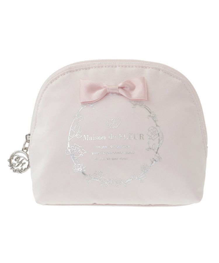 Maison de FLEUR「サテンリボンラウンドポーチ」|ポーチ|