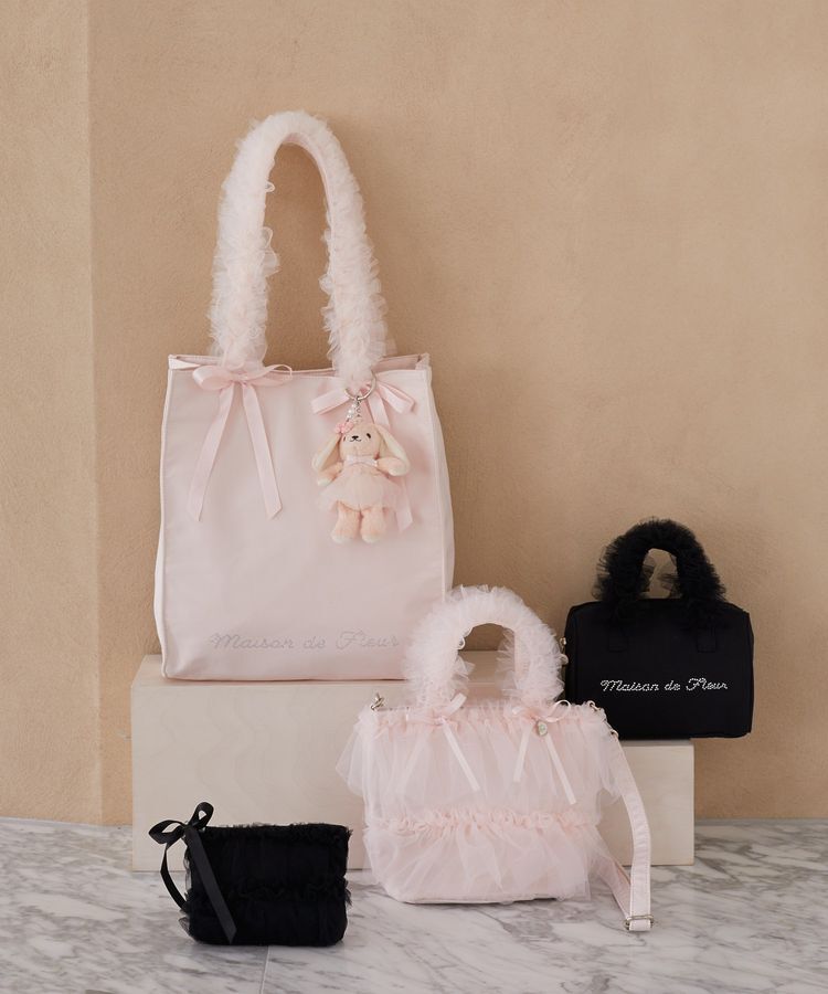 Maison de FLEUR「チュールハンドルスクエアトートバッグ」|トートバッグ|