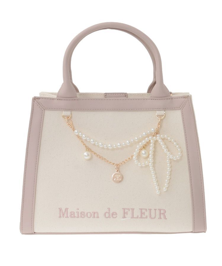 Maison de FLEUR「チャーム付きスクエア2Wayバッグ」|トートバッグ|