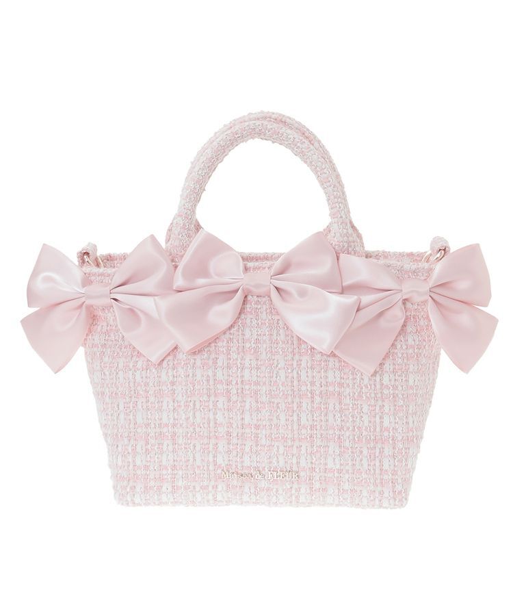Maison de FLEUR「ピンクマニアボリュームリボン2WayトートSバッグ」|トートバッグ|