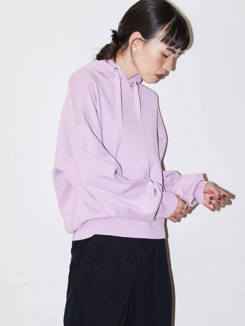  「総針ニットパーカー」|ニット・セーター|ラベンダー