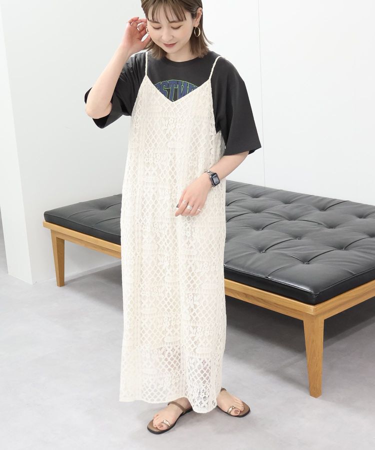 AMERICAN HOLIC「レースキャミロングワンピース」|ワンピース|Ivory