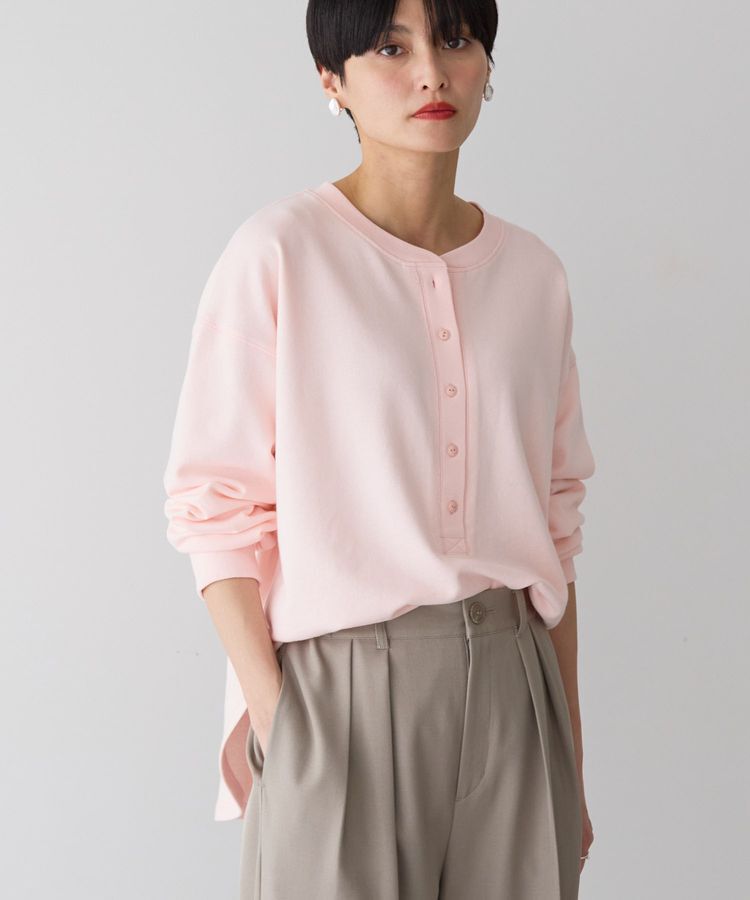 AMERICAN HOLIC「ヘンリーネックラウンドミニ裏毛プルオーバー」|スウェット・ジャージ|Light Pink