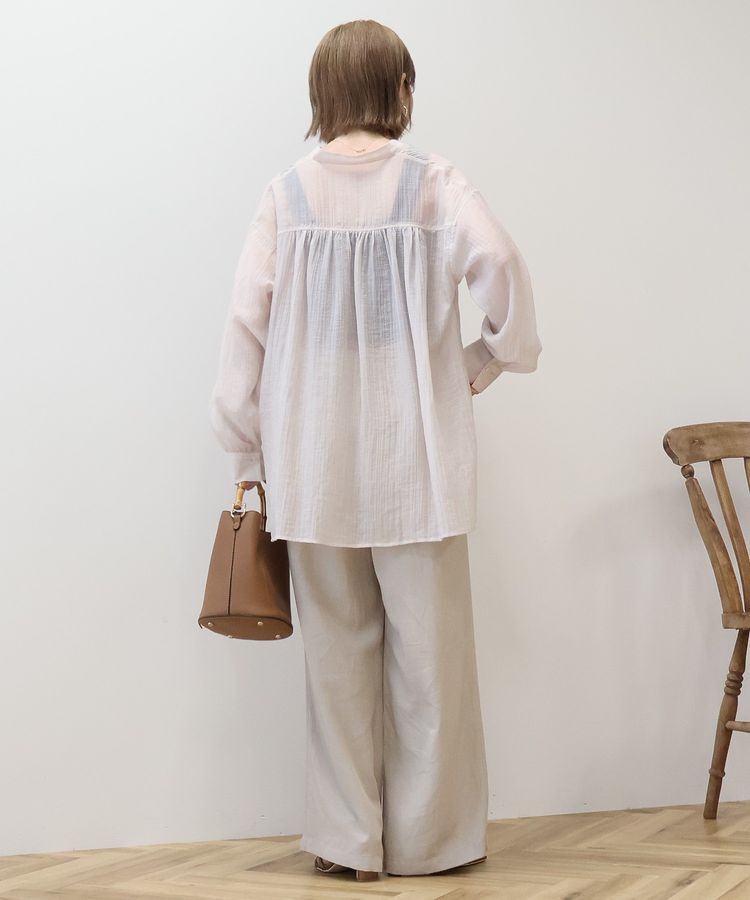 AMERICAN HOLIC「楊柳シアーバンドカラーシャツ」|シャツ・ブラウス|