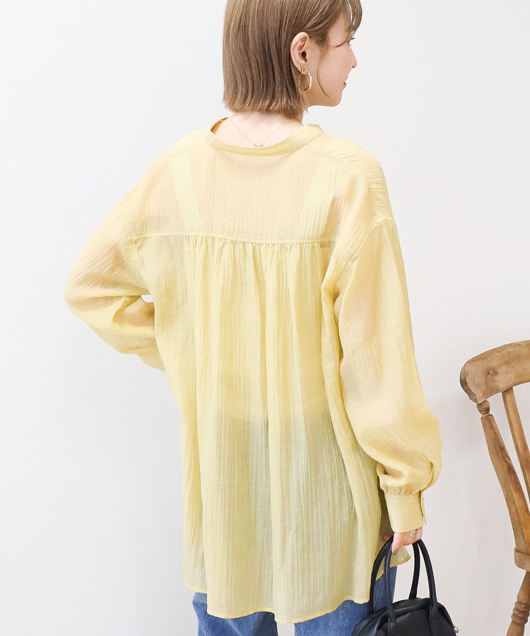 AMERICAN HOLIC「楊柳シアーバンドカラーシャツ」|シャツ・ブラウス|