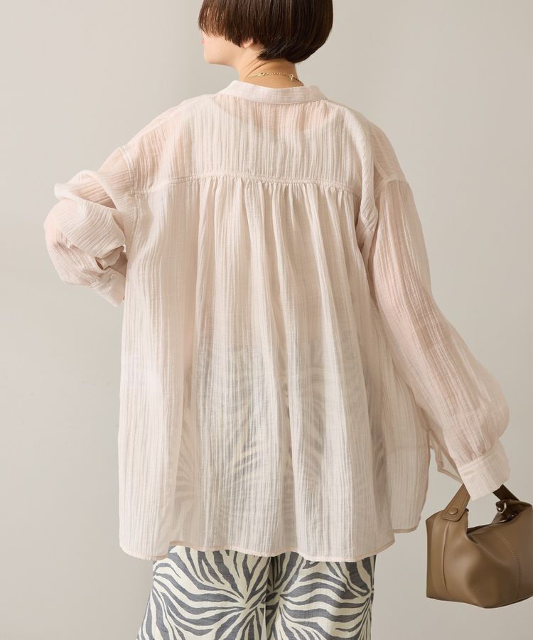 AMERICAN HOLIC「楊柳シアーバンドカラーシャツ」|シャツ・ブラウス|