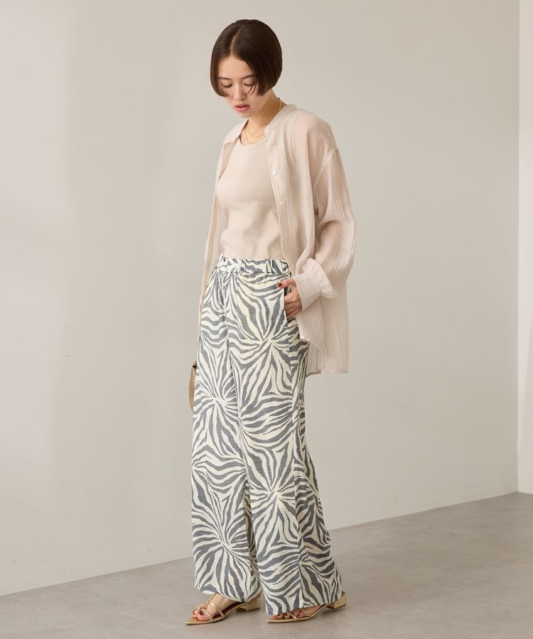 AMERICAN HOLIC「楊柳シアーバンドカラーシャツ」|シャツ・ブラウス|