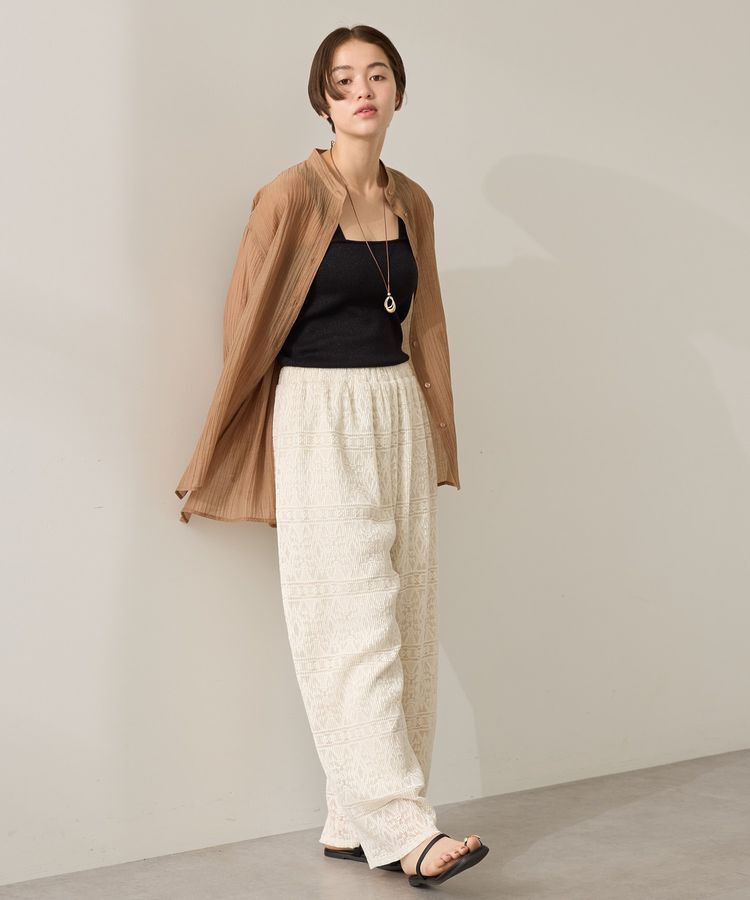 AMERICAN HOLIC「楊柳シアーバンドカラーシャツ」|シャツ・ブラウス|