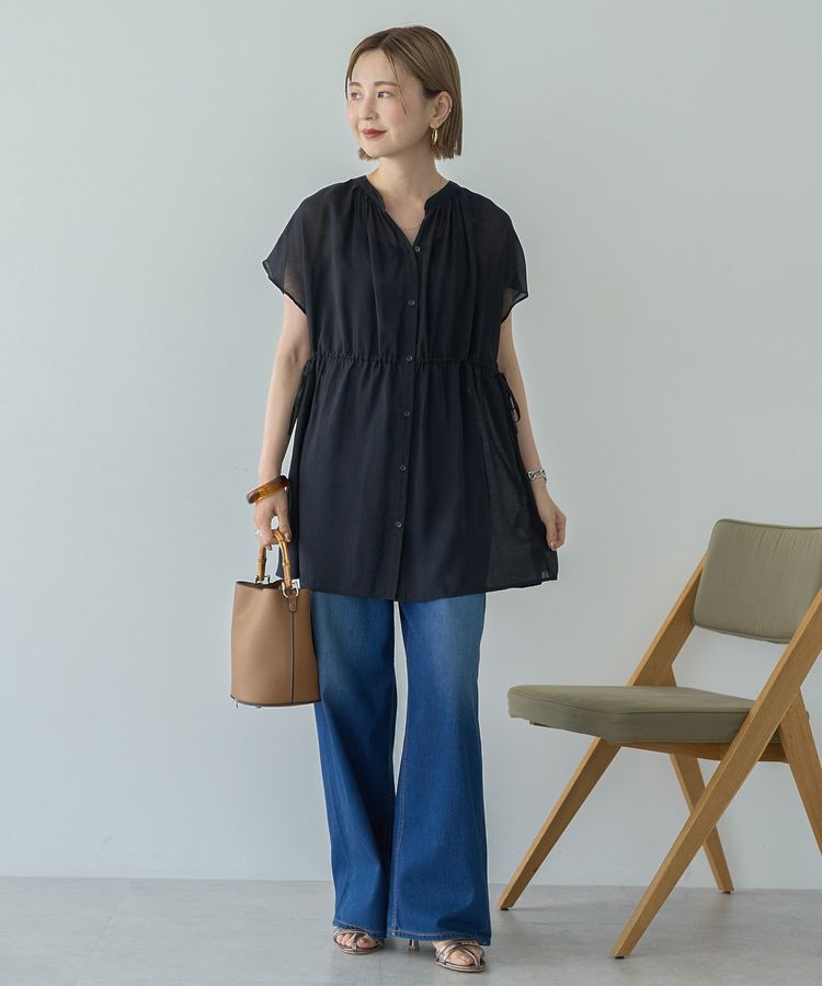 AMERICAN HOLIC「ウエストドロストフレンチスリーブブラウス」|シャツ・ブラウス|