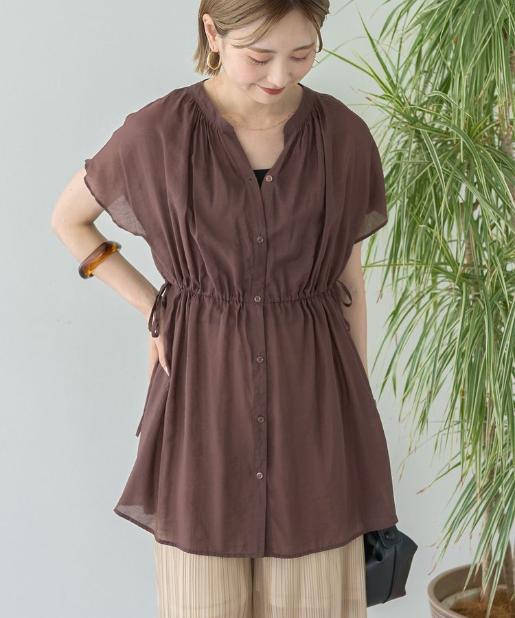 AMERICAN HOLIC「ウエストドロストフレンチスリーブブラウス」|シャツ・ブラウス|