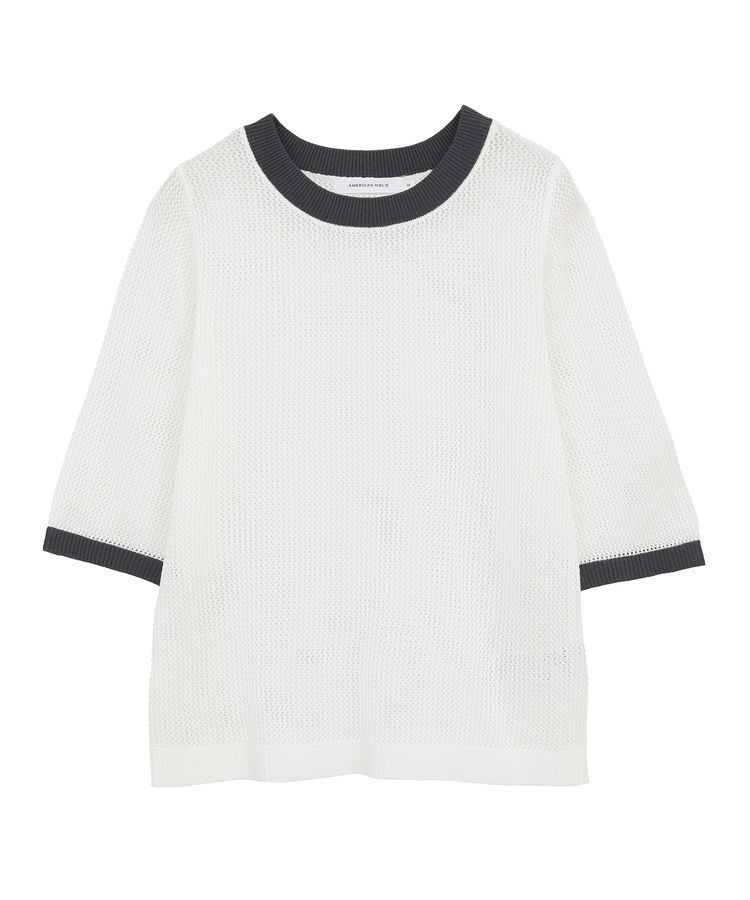 AMERICAN HOLIC「メッシュニットリンガーTシャツ」|ニット・セーター|