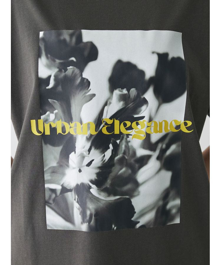 AnriettMusee「レトロフラワーロゴ入りプリントTシャツ」|Tシャツ・カットソー|