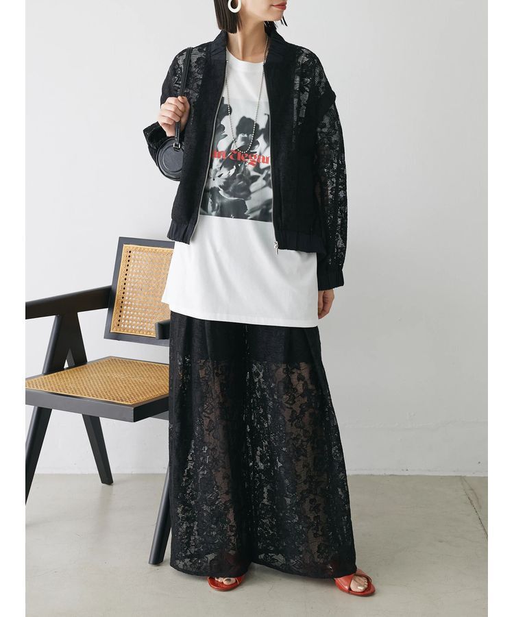 AnriettMusee「レトロフラワーロゴ入りプリントTシャツ」|Tシャツ・カットソー|