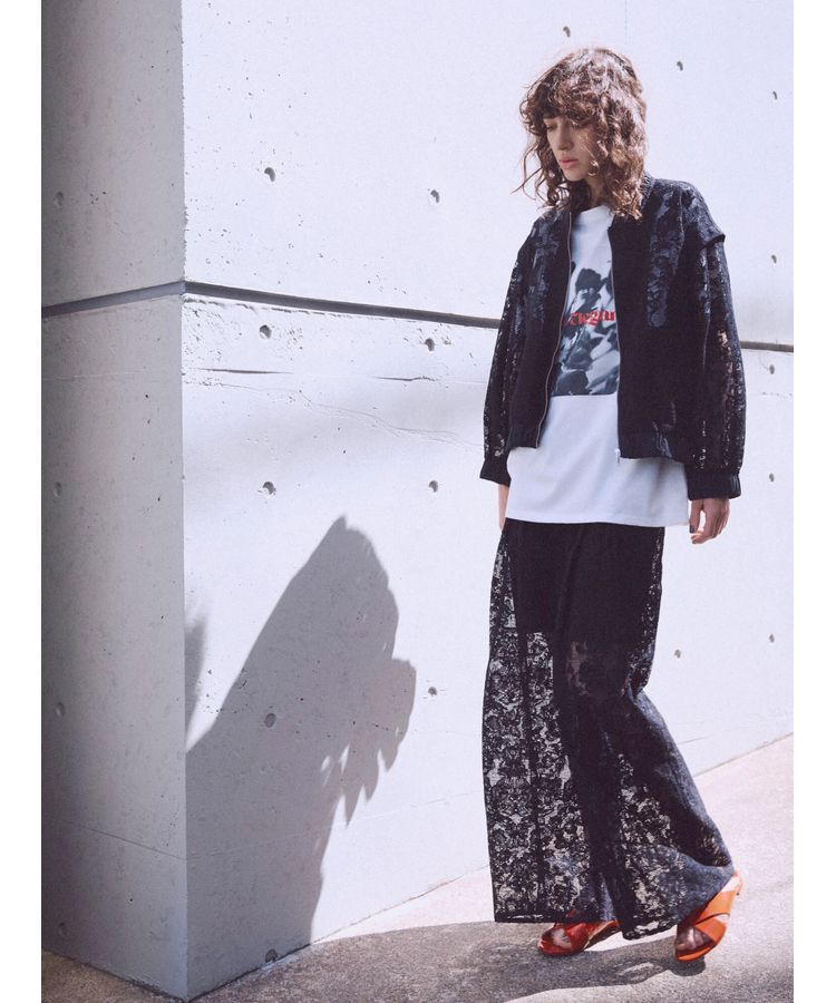 AnriettMusee「レトロフラワーロゴ入りプリントTシャツ」|Tシャツ・カットソー|