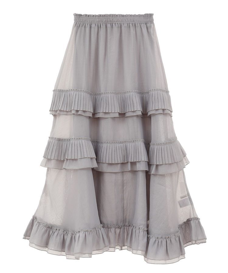 Green Parks「・ELENCARE DUE プリーツフリルシアースカート」|フレア|