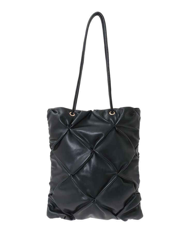 armonia「andmikka.合皮タックA4トートバック」|トートバッグ|Black