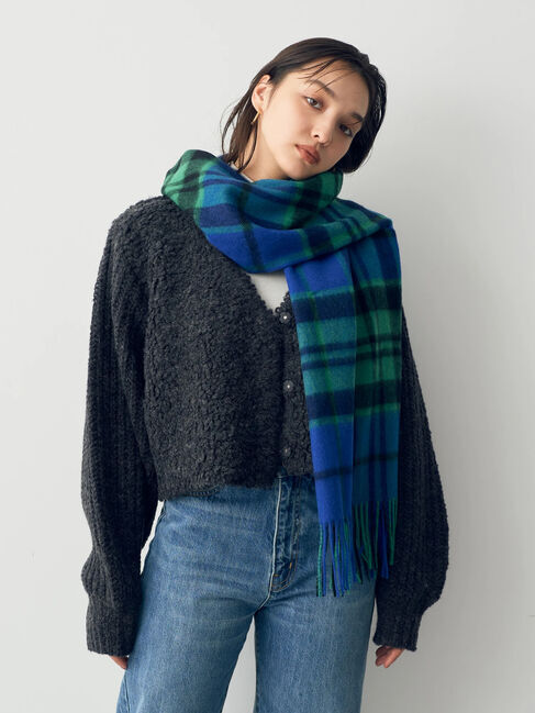 YECCA VECCA「ウォッシャブルウールチェックストール」|ストール|