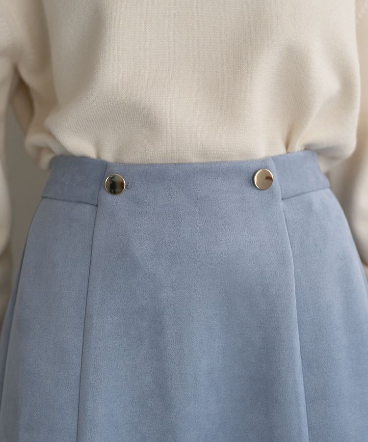 YECCA VECCA「金釦デザインAラインスカート」|フレア|