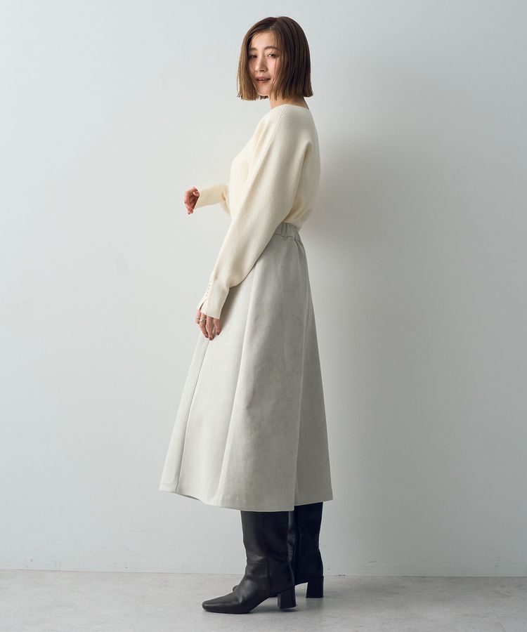 YECCA VECCA「金釦デザインAラインスカート」|フレア|