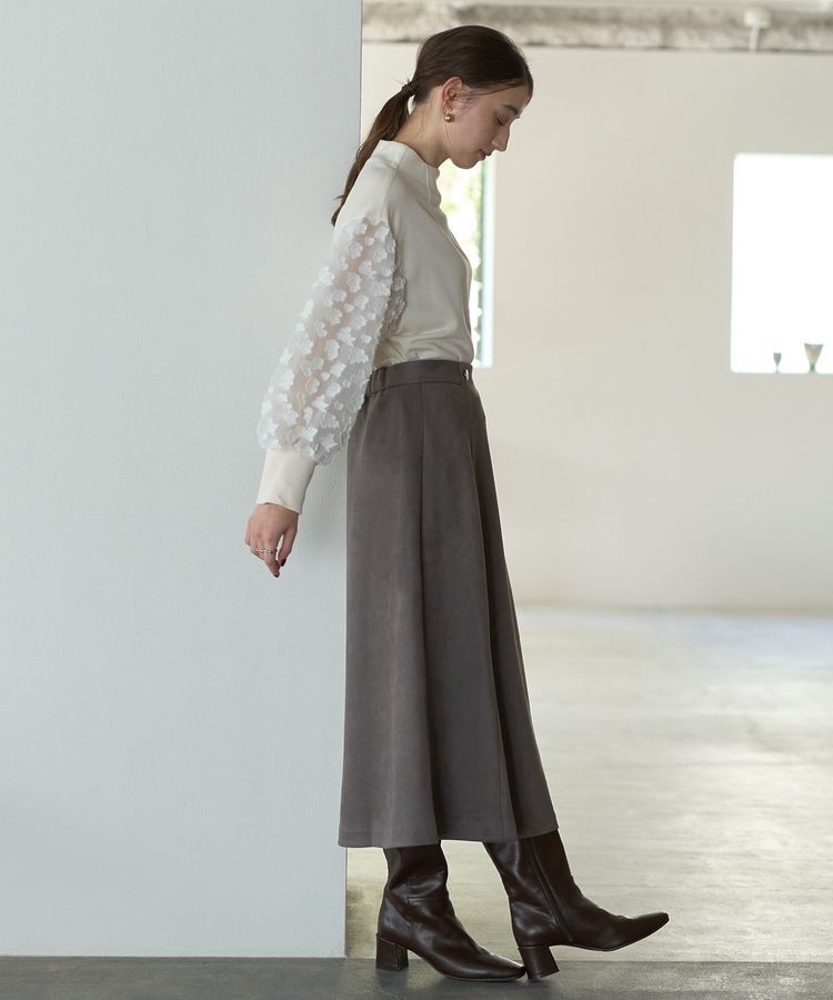 YECCA VECCA「金釦デザインAラインスカート」|フレア|