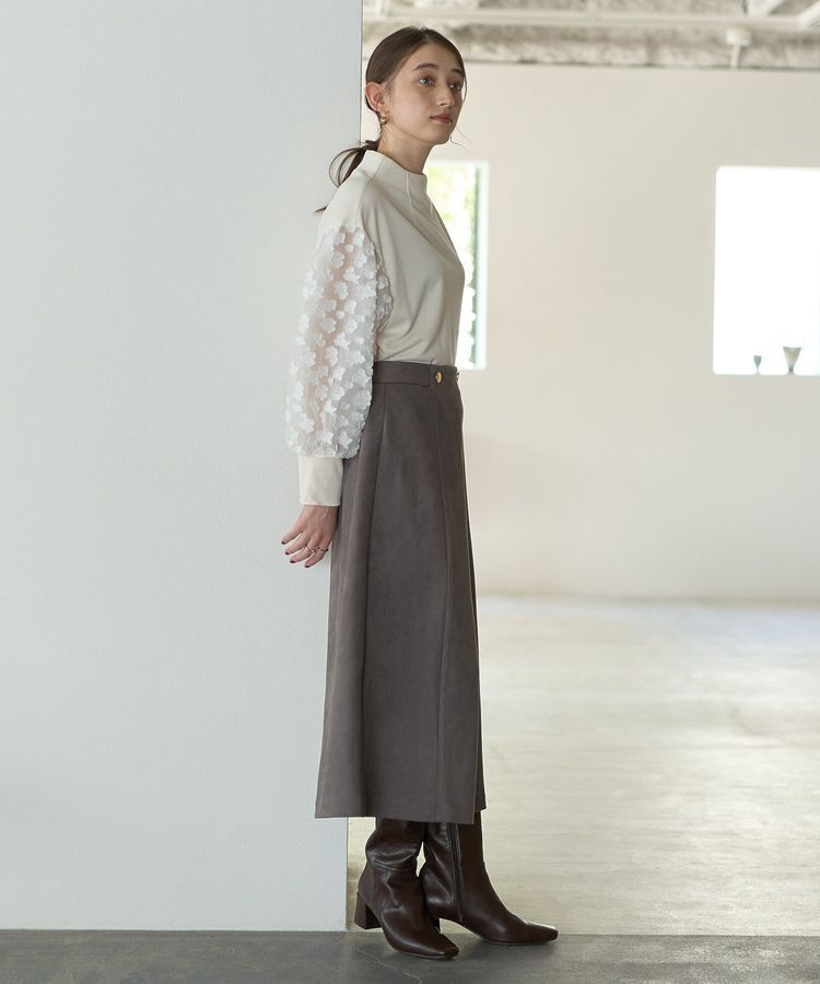 YECCA VECCA「金釦デザインAラインスカート」|フレア|