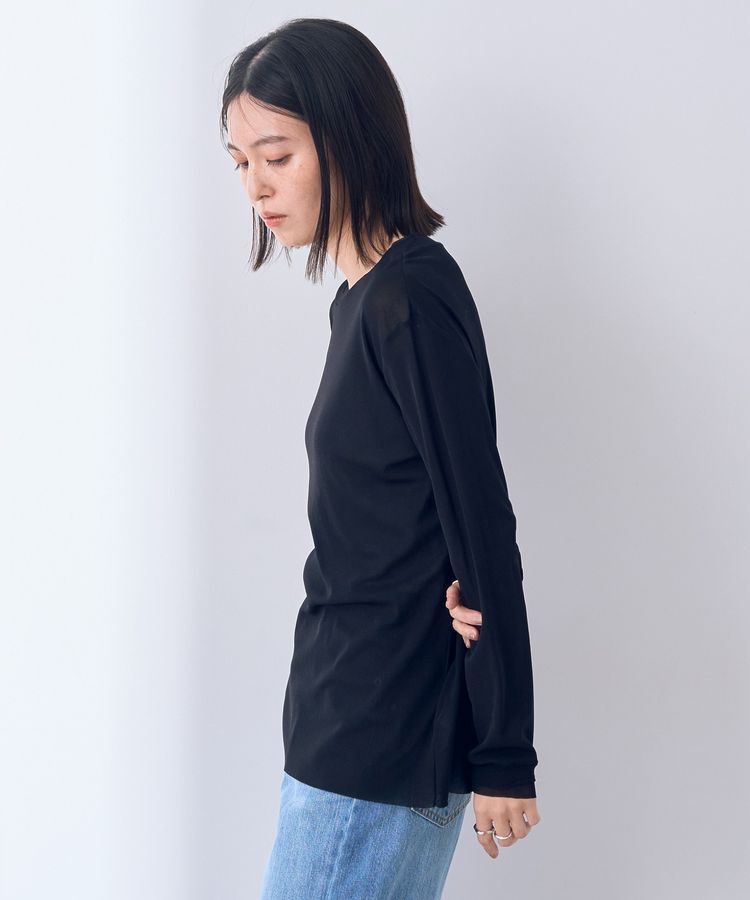 YECCA VECCA「クルーネックレイヤードシアートップス」|Tシャツ・カットソー|