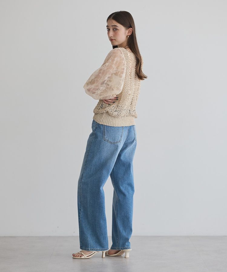 YECCA VECCA「【archive】テープヤーン袖レースプルオーバー」|ニット・セーター|